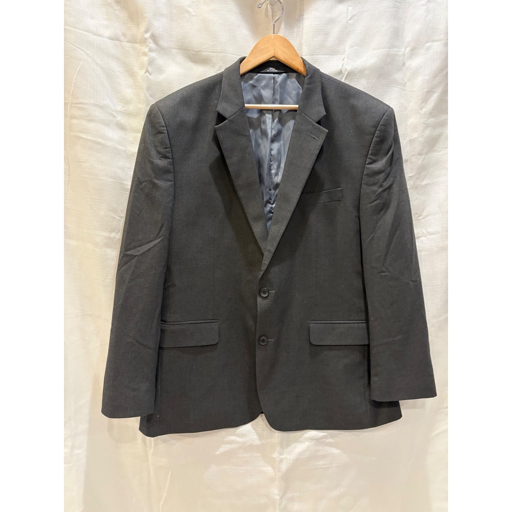 J.M.‎ Haggar Classic Fit Blazer Dark Charcoal Grey Two Button Suit Jacket Mens